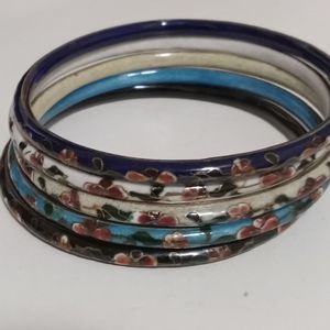 A set of 5 Vintage Cloissone bracelets